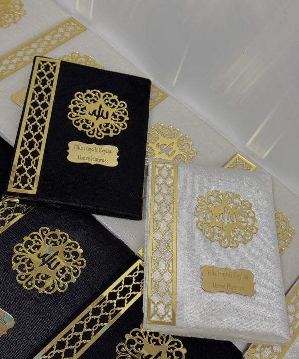 Kese İçinde 128 Sayfa Kadife Yasin İsme Özel 20 Adet