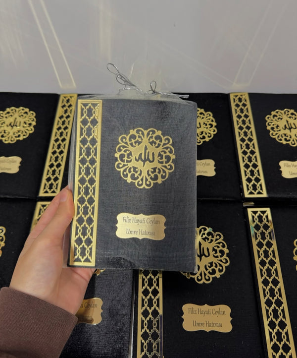 Kese İçinde 128 Sayfa Kadife Yasin İsme Özel 20 Adet