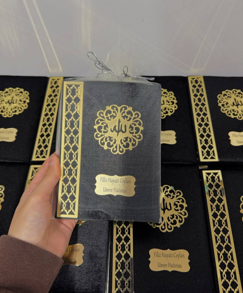 Kese İçinde 128 Sayfa Kadife Yasin İsme Özel 20 Adet