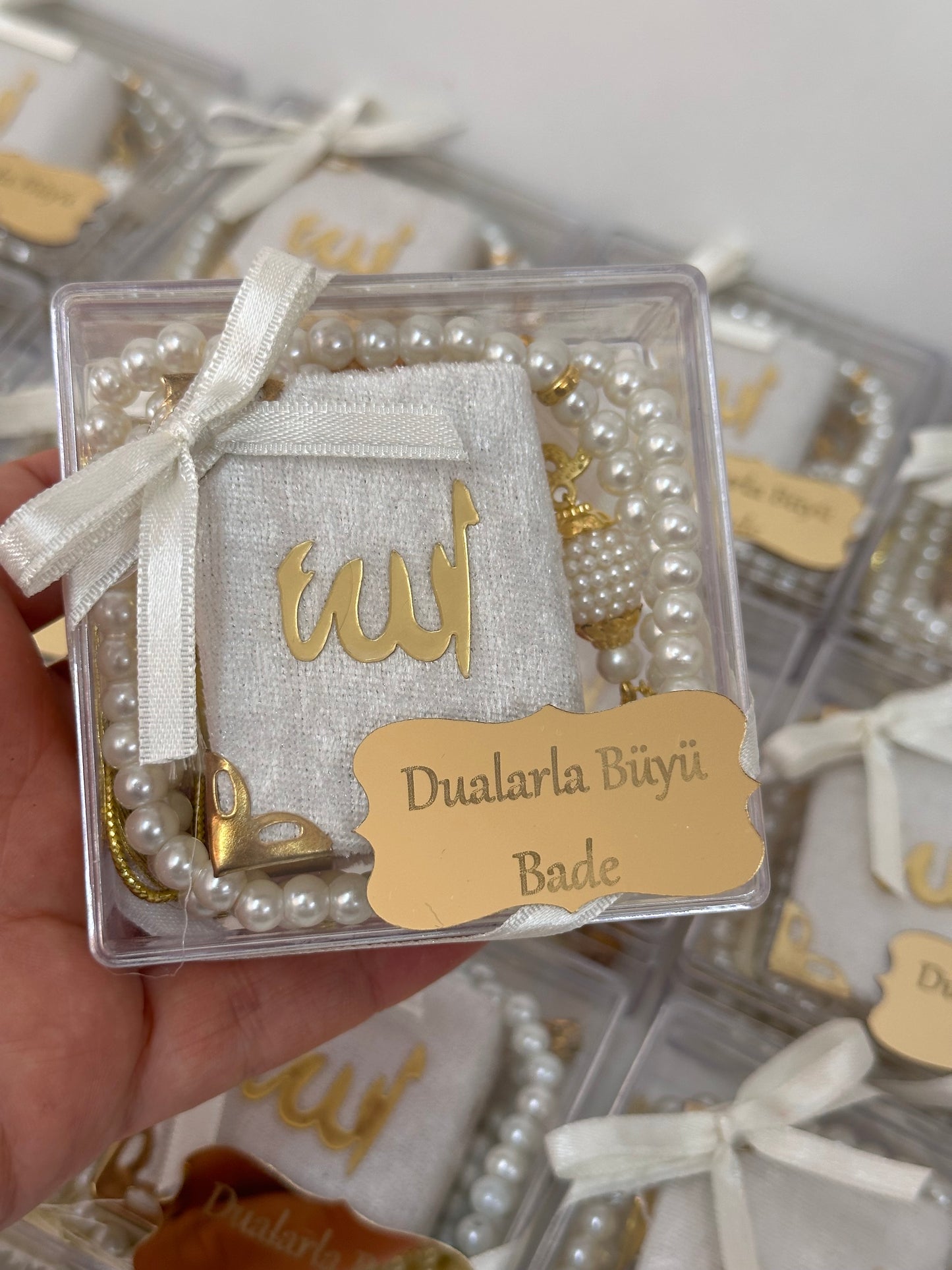 Mini Kuran ve İnci Tesbih Takımı İsme Özel